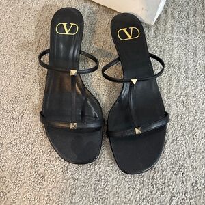 Valentino garavani sandal , kitten heel , black , size 7 , 37
